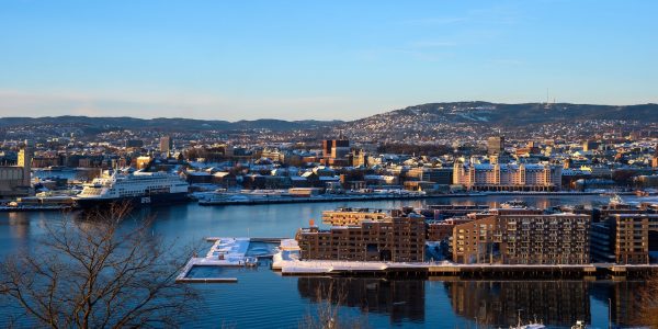 Vue panoramique d'Oslo en hiver.